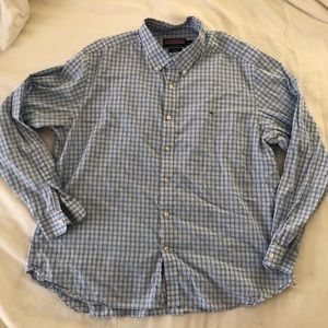 Vineyard Vines Blue Small Plaid Button Down